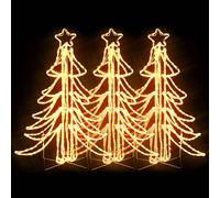 2x Arbres de Noël Pliables et LED Blanc Chaud 87x87x93 cm Décoration vidaXL