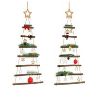 vidaXL Arbres de noël suspendus et étoiles supérieures 2 pcs 42x90 cm