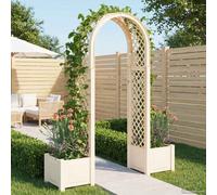 Vidaxl Arc À Roses Avec Jardinière Blanc 168,5 X 43 X 207 Cm Pp