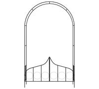 vidaXL Arc de roses avec portail noir 138 x 40 x 238 cm Fer
