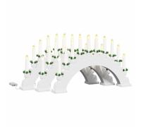 vidaXL Arche de Bougies de Noël avec 10 Bougies LED 3 pcs Blanc, Salon, déco Traditionnelle, scène de Noël, Arche de Bougie LED, Bois de pin, Ambiance Festive, lumière Blanche Chaude
