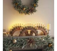 vidaXL Arche de Bougies de Noël avec 10 Bougies LED 3 pcs Marron
