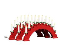 vidaXL Arche de Bougies de Noël avec 10 Bougies LED 3 pcs Rouge, Salon, déco Traditionnelle, scène de Noël, Arche de Bougie LED, Bois de pin, Ambiance Festive, lumière Blanche Chaude