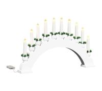 vidaXL Arche de Bougies de Noël avec 10 Bougies LED Blanc, Salon, déco Traditionnelle, scène de Noël, Arche de Bougie LED, Bois de pin, Ambiance Festive, lumière Blanche Chaude