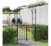 vidaXL Arche de jardin avec portail 319352 - Acier noir 108 x 45 x 235 cm