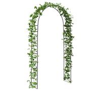 vidaXL Arche de Jardin Floral Noir 115 x 37 x 231 cm, Jardin et Terrasse, Rectangulaire, Moderne, Durable, pour Espaces Extérieurs, Profitez de l'Air Frais et de la Lumière Beige avec Style