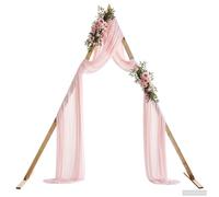 vidaXL Arche de Mariage Marron Clair 202 x 95 x 254 cm, Jardin et terrasse, Arche de Mariage Moderne, Design Minimaliste, décor en Bois de pin, Toile de Fond Chic d'événement, cérémonie extérieure