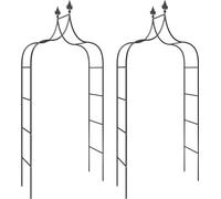 vidaXL Arches de jardin 2 pièces noir 120x38x260 cm acier
