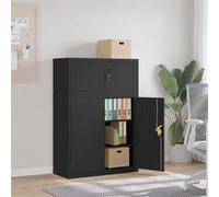 vidaXL Archiefkast 90x40x130 cm staal zwart3188323 Noir G