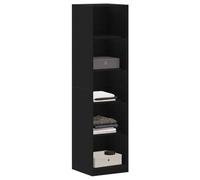 Armoire Vidaxl Noire Chêne 50x50x200 Cm En Bois D'ingénierie Noir