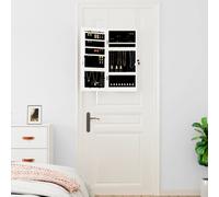 vidaXL Armoire à bijoux avec miroir et éclairage LED mural blanc
