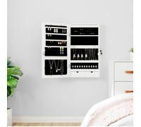 vidaXL Armoire à bijoux avec miroir et éclairage LED mural blanc 353229