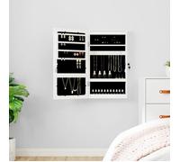 vidaXL Armoire à bijoux avec miroir et éclairage LED mural blanc 353238