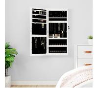 vidaXL Armoire à bijoux avec miroir et éclairage LED mural blanc 353241