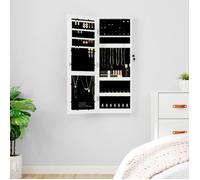 vidaXL Armoire à bijoux avec miroir et éclairage LED mural blanc 353250