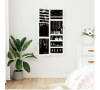 vidaXL Armoire à bijoux avec miroir et éclairage LED mural blanc 353253