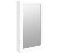 vidaXL Armoire à bijoux avec miroir et éclairage LED mural blanc Multicolore