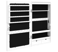 vidaXL Armoire à bijoux avec miroir et éclairage LED mural blanc Multicolore