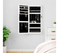 vidaXL Armoire à bijoux avec miroir et éclairage LED mural blanc Multicolore