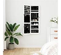 vidaXL Armoire à bijoux avec miroir et éclairage LED mural blanc353253 G