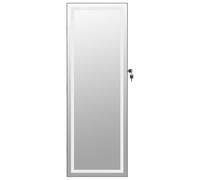 vidaXL Armoire à bijoux avec miroir et éclairage LED mural noir