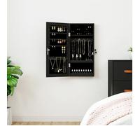 vidaXL Armoire à bijoux avec miroir et éclairage LED mural noir 353248