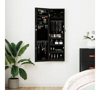 vidaXL Armoire à bijoux avec miroir et éclairage LED mural noir353254 G