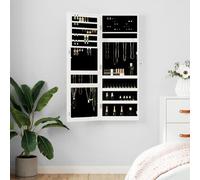vidaXL Armoire à bijoux avec miroir murale blanc 37,5x10x106 cm