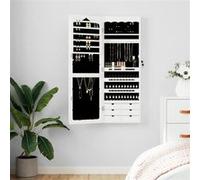 vidaXL Armoire à bijoux murale avec miroir blanc 37,5x10x106 cm