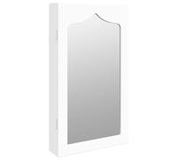 vidaXL Armoire à bijoux murale avec miroir blanc 37,5 x 10 x 67 cm