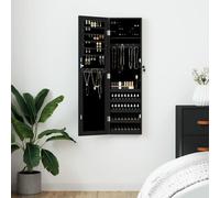 vidaXL Armoire à bijoux avec miroir murale noir 30x8,5x106 cm