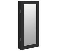 vidaXL Armoire à bijoux murale avec miroir noir 30×8,5×67 cm 353209