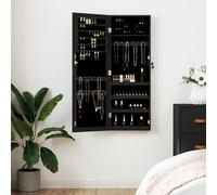 vidaXL Armoire à bijoux avec miroir murale noir 37,5x10x106 cm