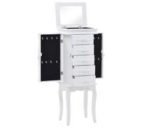 vidaXL Armoire à bijoux sur pieds – Meuble de rangement buffet bahut – Blanc