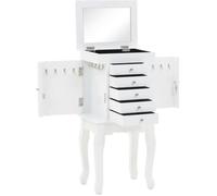 Vidaxl Armoire À Bijoux Sur Pieds Blanc Blanc