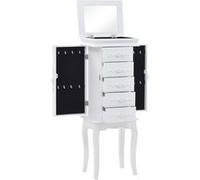 Armoire à bijoux - vidaXL - Blanc - MDF - Bois de pin - Sur pieds