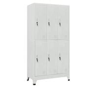 Vidaxl Armoire À Casier Avec 6 Compartiments Acier 90x45x180 Cm Gris Gris
