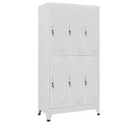 vidaXL Armoire à Casiers 6 Compartiments Acier Gris Meuble Armoire-fichier