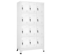 vidaXL Armoire à Casiers avec 12 Compartiments Armoire de Rangement Meuble de Rangement Vestiaire Sportif Entreprise Intérieur 90x45x180 cm Gris
