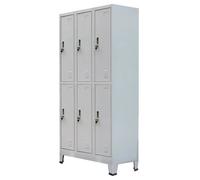 vidaXL Armoire à casiers 6 compartiments Acier 90x45x180 cm Gris