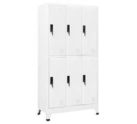 vidaXL Armoire à casiers pour équipements de sport et produits de nettoyage Blanc 90x45x180 cm Acier