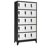 vidaXL Armoire à Casiers Classeur Meuble de Rangement d'Equipements de Sport Produits de Nettoyage Bureau Anthracite et Blanc 90x40x180 cm Acier