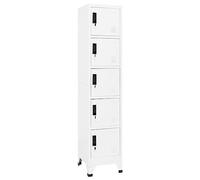 vidaXL Armoire à Casiers Classeur Meuble de Rangement d'Equipements de Sport Produits de Nettoyage Intérieur Bureau Blanc 38x40x180 cm Acier