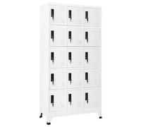 vidaXL Armoire à Casiers Classeur Meuble de Rangement d'Equipements de Sport Produits de Nettoyage Intérieur Bureau Blanc 90x40x180 cm Acier