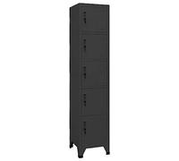 vidaXL Armoire à Casiers Classeur Meuble de Rangement d'Equipements de Sport Produits de Nettoyage Intérieur Bureau Anthracite 38x40x180 cm Acier