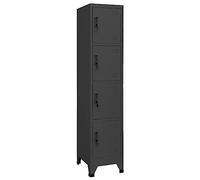 vidaXL Armoire à Casiers Classeur Meuble de Rangement d'Equipements de Sport Produits de Nettoyage Intérieur Bureau Anthracite 38x45x180 cm Acier