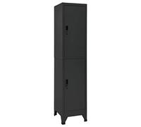vidaXL Armoire à Casiers Classeur Meuble de Rangement d'Equipements de Sport Produits de Nettoyage Intérieur Bureau Anthracite 38x45x180 cm Acier