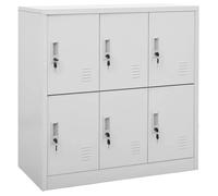 vidaXL Armoire à casiers 336436 – Verrouillable, acier, gris clair 90x45x92,5 cm