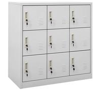 vidaXL Armoire à Casiers Verrouillables Armoire de Rangement Organisateur de Rangement Armoire de Bureau Gris Clair 336440