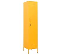 vidaXL Armoire à Casiers Verrouillables Meuble de Classement Armoire de Rangement Stockage de Fichiers Bureau Jaune Moutarde 35x46x180 cm Acier